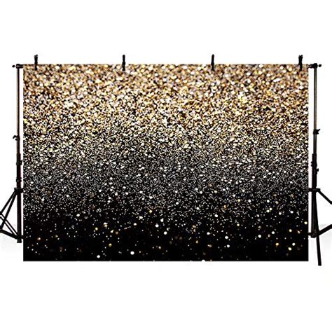 Mehofoto 7x5ft Gold Glitter Sequin Spot Black Prom Backdrops Starry Sky