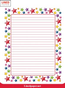 printable lined paper template  border lined paper