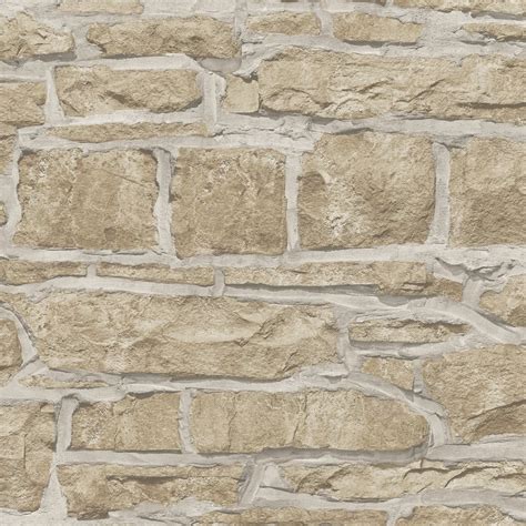 Arthouse Church Stone Pattern Wallpaper Faux Textured Brick Effect