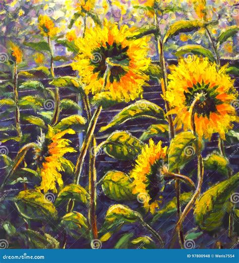 Art Collectibles Original Sunflower Acrylic Painting Paintings On