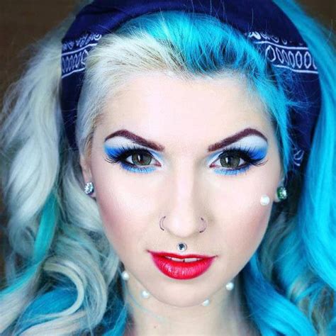 ☮ ★ Colorful Hair And Makeup ☯★☮ Blonde And Blue Hair Light Blonde Hair Bright Hair