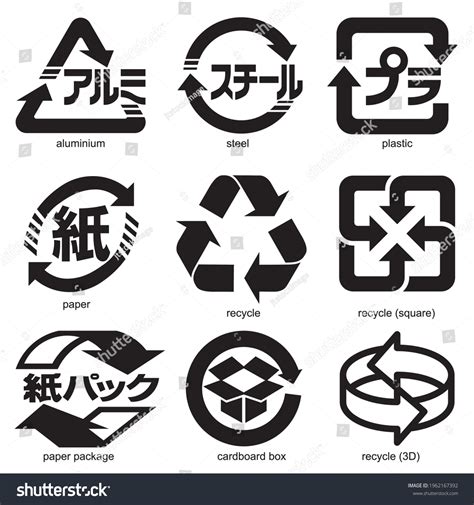 Japanese Recycling Symbols Photos and Images