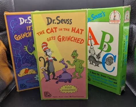 DR SEUSS VHS Lot Of Cat In The Hat Gets Grinched Grinch Time ABC