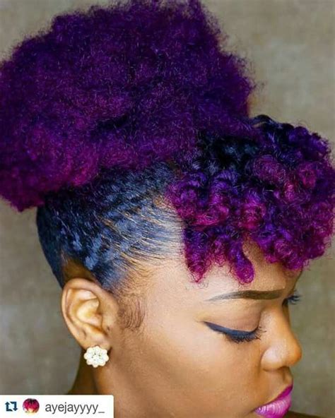Purple Afro Purple Natural Hair Dyed Natural Hair Natural Hair Beauty