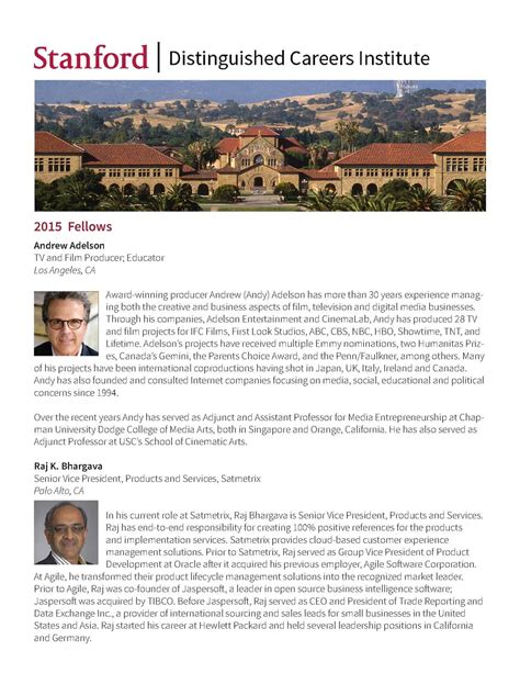 Calaméo Richard Kimball Jr Stanford Distinguished Careers Institute