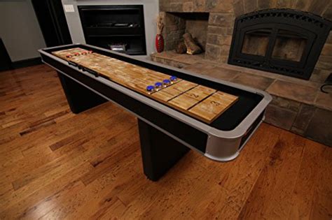 atomic 9 led shuffleboard tables with poly coated playing surface for smooth fast puck action