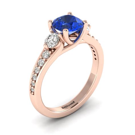 Rose Gold Engagement Ring With Blue Sapphire Sorento