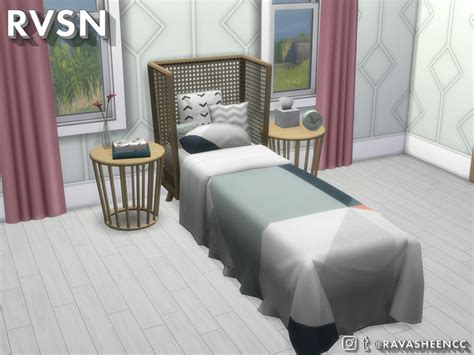 The Sims Resource Spoiled Rattan Bedframe V2 Single Bed