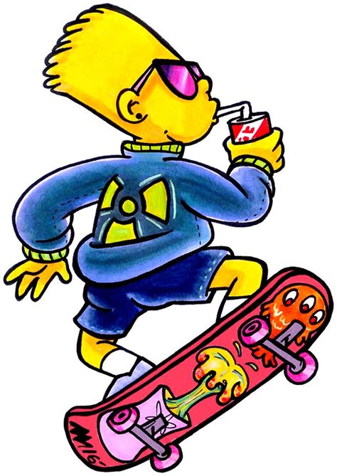 Bart Simpson Sticker The Simpsons Skate Skateboard Ce