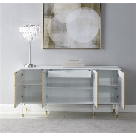 Meridian Furniture Bellissimo Solid Wood Sideboardbuffet In White