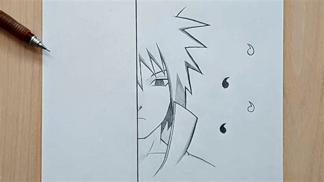 How To Draw Sasuke Sasuke Half Face Step By Step Easy Tutorial Youtube