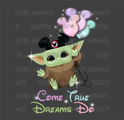 Download Baby Yoda w/ Mickey Mouse ears balloons Dreams do come ...