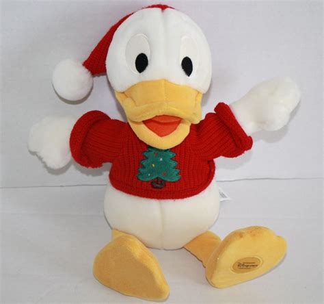Disney Store Twice Upon A Christmas Louie Duck Red Hat Plush 14