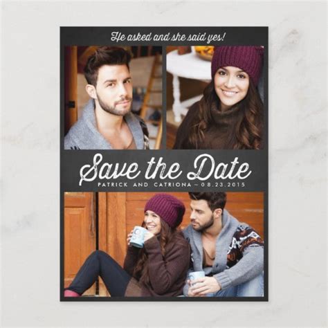 He Asked And She Said Yes Save The Date Postcard Zazzle Com