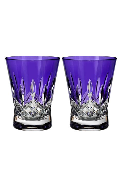 waterford lismore pops set of 2 purple lead crystal double old fashioned glasses nordstrom