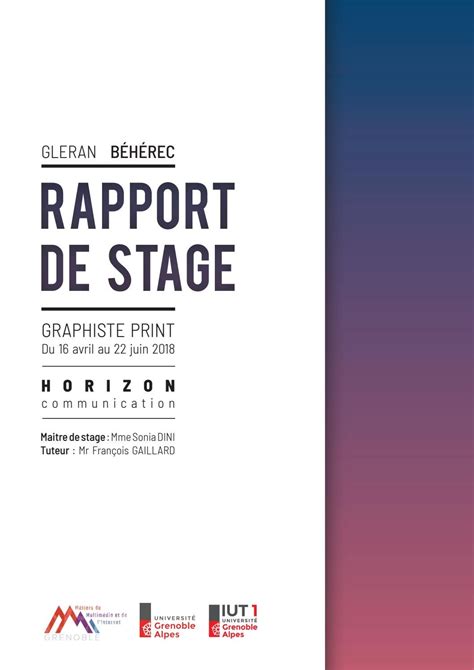 Exemple Page De Garde Rapport De Stage Word
