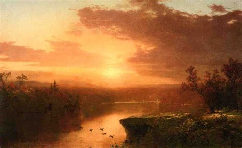 Sunset Over Lake George Oil On Canvas By John Frederick Kensett
