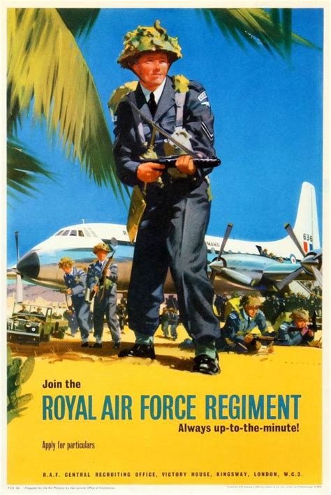 Join The Royal Air Force Regiment Uk 1950s Propaganda Posters