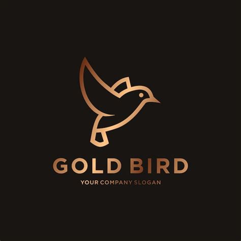 Gold Bird Logo Design Vector Premium Download