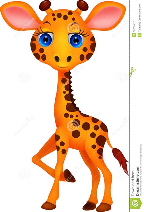 Cute Baby Giraffe Cartoon Stock Vector Image 45745347
