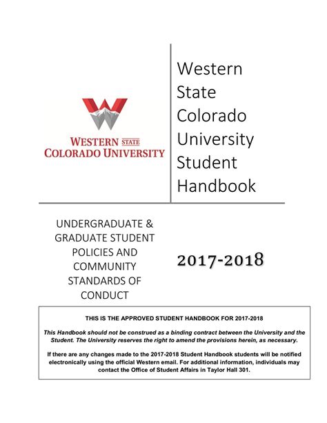 2017 18 Student Handbook By Western Colorado University Issuu