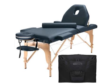 Saloniture Professional Portable Massage Table With Backrest Blue