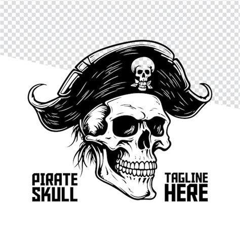 Premium Vector Vector Skull With Pirate Hat Handdrawn Skeleton Face