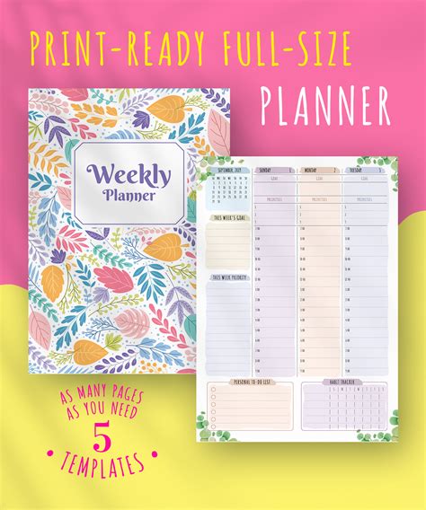 Download Printable Weekly Planner - Floral Style PDF
