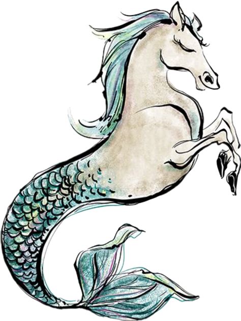 Watercolor Seahorse Mermaid Sticker By Stephaniejordan53