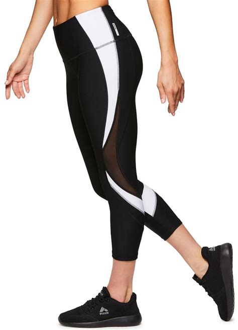 Rbx Active Women S Athletic Gym Workout Yoga Capri Length Legging Mesh Fitness Leggings Women