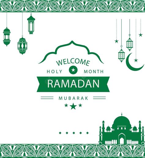 Welcome Ramadan Greeting Card Invitation For Muslim Holiday Ramadan