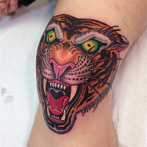 Arm New School Tiger Tattoo By Marc Nava