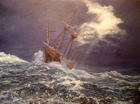 Pilgrims To America A Pictorial History Storms At Sea