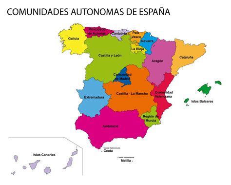Mapa De Comunidades Y Provincias De España Para Colorear E Imprimir En