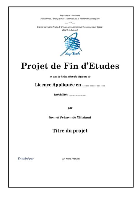 (PDF) Projet de Fin d'Etudes Titre du projet Encadré par  Boubacar