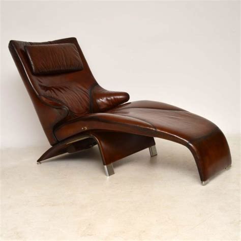 danish leather reclining chaise lounge armchair berg supreme