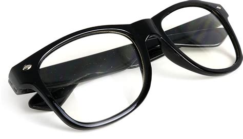 Skeleteen Retro Nerd Costume Glasses Oversized Black Hipster Eyeglasses With Clear