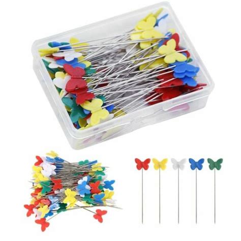 200x Quilting Pins Shaped End Flat Head Sewing Pins Mixed Color Set Ebay