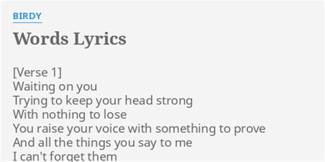 Words Lyrics By Birdy Waiting On You Trying