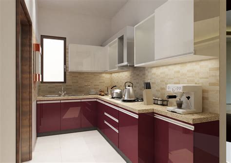 How to design the small kitchens? URBAN CASA-UCL-110 L-SHAPE MODULAR KITCHEN IN HI-GLOSS ...