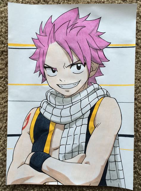 Natsu Dragneel Draw With Faber Castell Coloured Pencils Anime