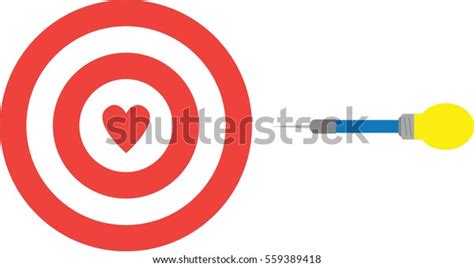 Vector Red Bullseye Target Heart Yellow Stock Vector Royalty Free