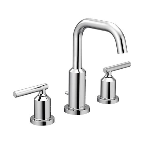 Moen produces both single and dual handle faucets for the kitchen, lavatory, tub or shower, bidet, bar, laundry and roman tub applications. MOEN Gibson 8 in. Widespread 2-Handle High-Arc Bathroom ...