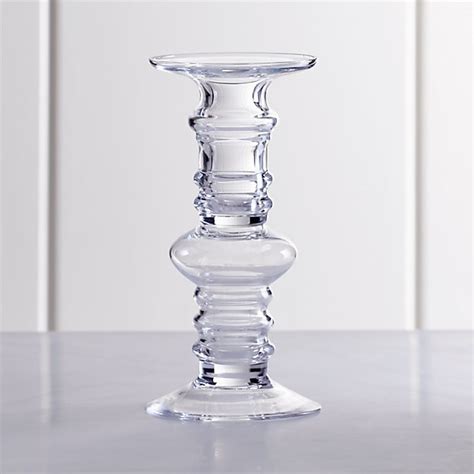 Barlow Tall Clear Glass Pillar Candle Holder Crate And Barrel