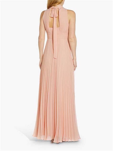 Adrianna Papell Pleated Chiffon Maxi Gown Mellow Blush At John Lewis