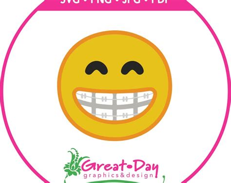 Smiling Emoji With Braces Clipart Etsy