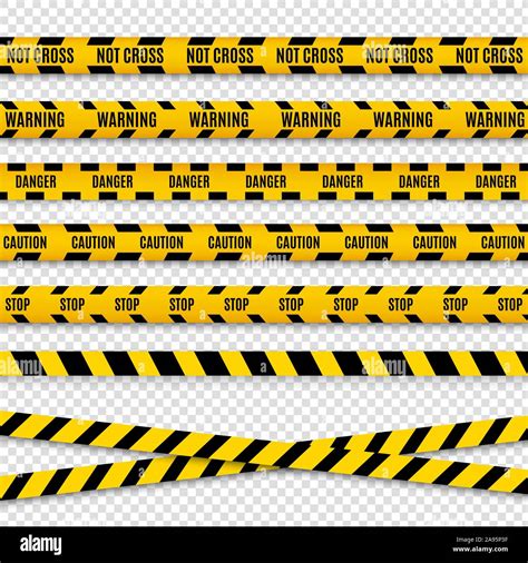 Police Caution Danger Line Warning Barrier Black And Yellow Security