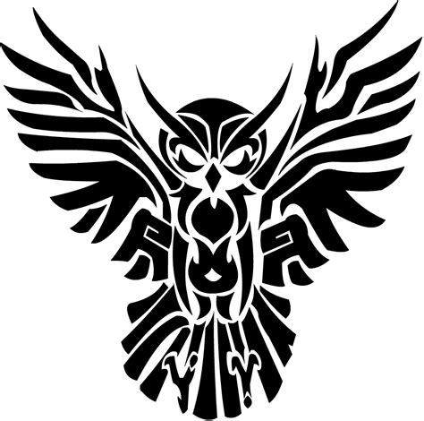 Black Tribal Flying Owl Tattoo Design Tribal Owl Tattoos Tribal
