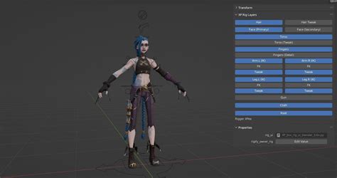 Jinx Character Rig Blender UPDATED Free 3D Model Animated Rigged CGTrader