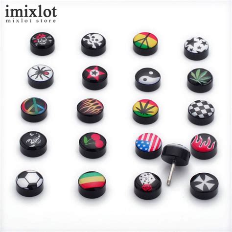 Imixlot Pcs Mix Style Surgical Steel Cheater Faux Fake Ear Plugs Flesh Tunnel Gauges Tapers